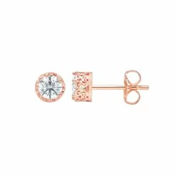 Cheap 🔔 Disney Crislu Earrings - Cinderella Faceted Slipper - Rose Gold 🎁