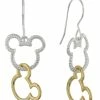 Deals 🧨 Disney Dangle Earrings - Mickey Icon Duo Drop - Silver & Gold ✨ -Disney shop 2016 08 09170656