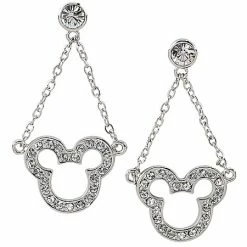 Budget 😀 Disney Arribas Earrings - Mickey Mouse Pave Crystal Dangle 🔥