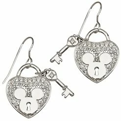 Wholesale 🛒 Disney Arribas Earrings - Mickey Heartlock And Key - Crystal Heart ❤️