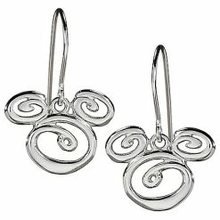 Hot Sale 😀 Disney Earrings - Silver Swirl Mickey Mouse Icon 🔔