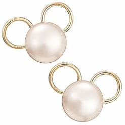 Outlet ⌛ Disney Earrings - Mickey Mouse Icon - Pearl And Gold ⭐