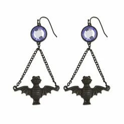 Top 10 😍 Disney Dangle Earrings - Haunted Mansion Chained Bats - Black ⭐