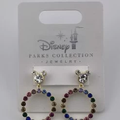 New 🔥 Disney Dangle Earrings - Mickey Mouse Rainbow Hoops 🌟
