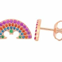 Brand new 🎁 Disney Crislu Earrings - Rainbow Mickey Mouse - Rose Gold 🎁