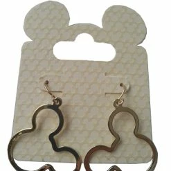 Best Pirce ✔️ Disney Dangle Earrings - Mickey Mouse Icon Outline - Gold 🥰