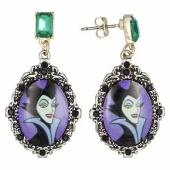 Cheap 🛒 Disney Dangle Earrings - Magic And Mischief - Maleficent Cameo ⭐