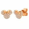 Budget ❤️ Disney CRISLU Stud Earrings - Minnie Mouse Icon - Rose Gold 🔔 -Disney shop hne0cc625