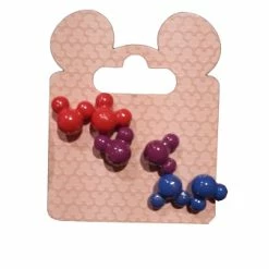 Best Pirce 🎁 Disney Earrings Set - Mickey Mouse Icons - Red, Purple, Blue 🤩