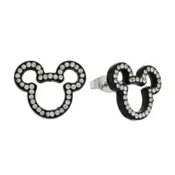 Best reviews of 😉 Disney Earrings - Mickey Mouse - Jeweled Cut Out - Black 🥰