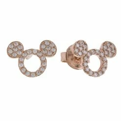 Best deal 🛒 Disney Crislu Earrings - Mickey O Icon - Rose Gold 🎁