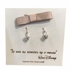 Best Pirce 😍 Disney Dangle Earrings - Mickey Mouse Icon With Gift Bag - Silver 😀