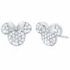 Outlet 🤩 Disney CRISLU Stud Earrings - Minnie Mouse Icon - Silver 🤩