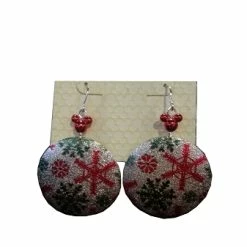 Best Pirce 🎉 Disney Dangle Earrings - 🔔 Christmas - Snowflake Mickey Icon Disc 😍