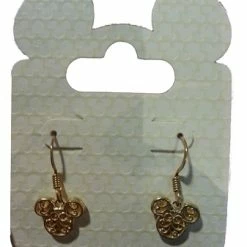Top 10 🧨 Disney Dangle Earrings - Mickey Mouse Icon Filigree - Gold ⌛