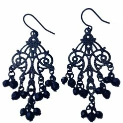 Cheapest 🛒 Disney Dangle Earrings - Haunted Mansion Chandelier - Black 🛒
