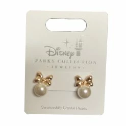 New ✨ Disney Earrings - Minnie Mouse Bow Pearl - Rose Gold 🎁