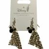 Budget 😍 Disney Dangle Earrings - Mickey Mouse Webbed - Black & Gold 😉 -Disney shop sc14957