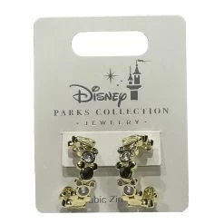 Hot Sale 🎉 Disney Hoop Earrings - Mickey Mouse Icons & Crystals - Gold ⌛