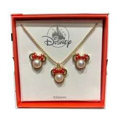 Brand new 🥰 Disney Necklace & Earrings Set - Minnie Mouse Pearl With Bow 🧨