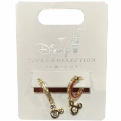 New 🛒 Disney Hoop Earrings - Mickey Mouse Icons - Red 👍