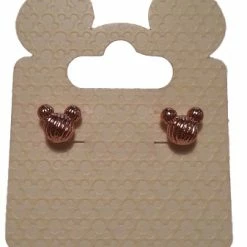 Best Pirce ❤️ Disney Earrings - Mickey Mouse Icon Grooved - Gold 🤩